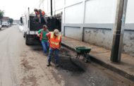 Gobierno Municipal reactivó labores de bacheo de calles del municipio.