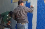 Trabajos de pintura en Unidad Básica de Rehabilitación Jacona