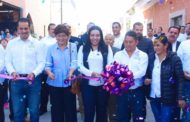 INAUGURA ADRIANA CAMPOS PAVIMENTACIÓN EN TRAMO DE LA CALLE ABASOLO DE JACONA