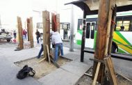 Gobierno local construye nuevo parabus en avenida 5 de Mayo Sur