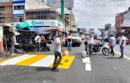 Inician trabajos de balizamiento en Avenida 5 de Mayo