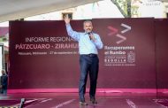 *En Pátzcuaro, inicia Bedolla rendición de cuentas en plazas públicas*