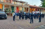 Autoridades municipales trabajan en la seguridad del evento 212 aniversario de la Independencia de México, en Tangancícuaro