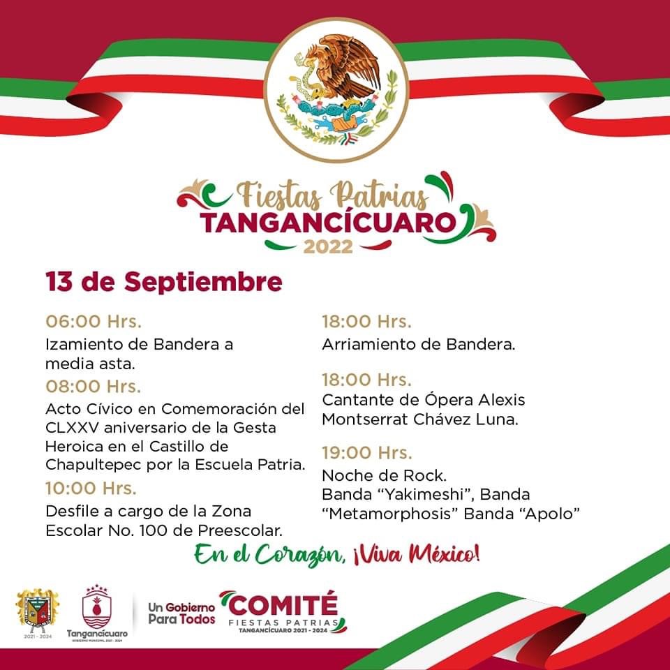 Siguen las actividades de fiestas patrias Tangancícuaro 2022