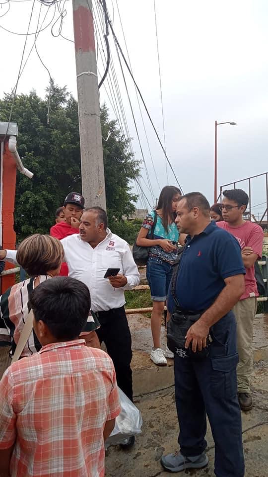 Ante la creciente del Río Celio, Isidoro Mosqueda encabezó la supervisión de la zona alrededor del afluente