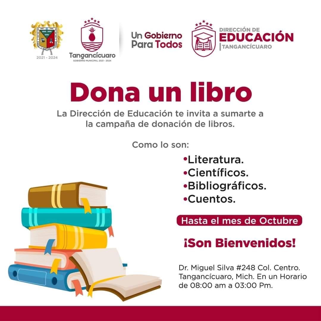 Gobierno de Tangancícuaro inicia campaña “Dona un libro”