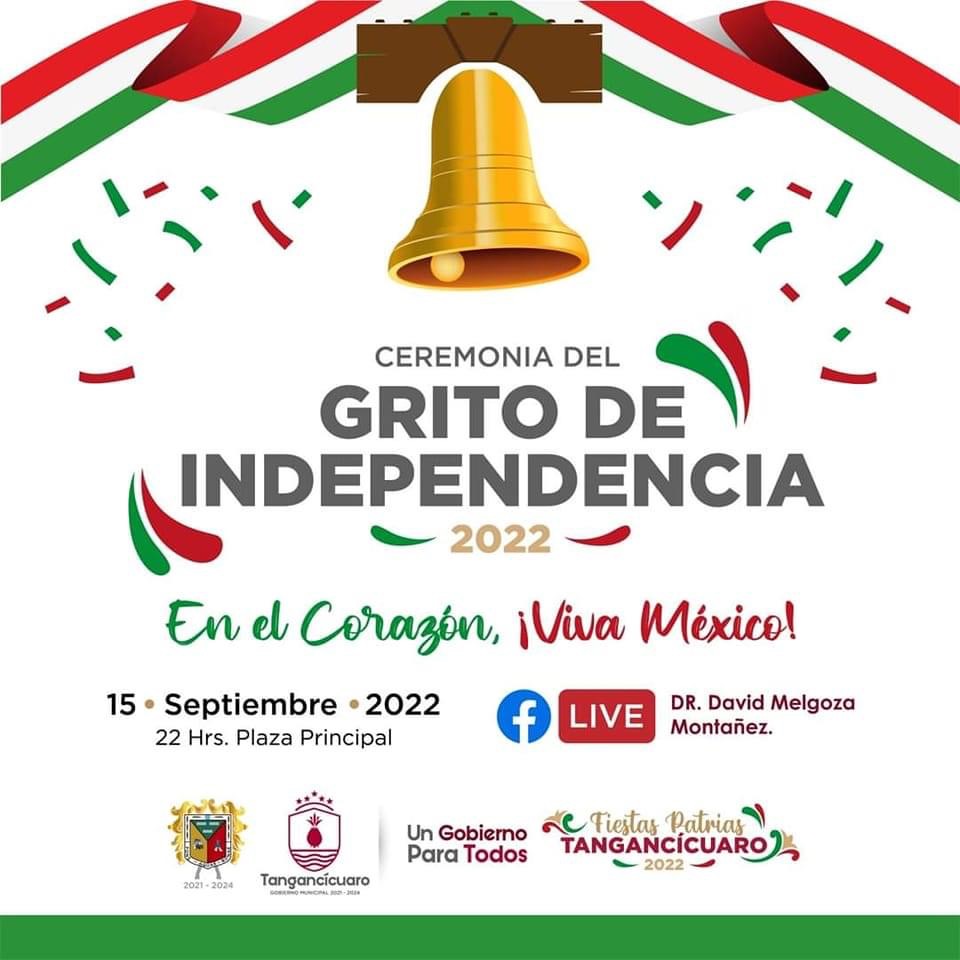 El presidente Dr. David Melgoza Montañez efectuará la ceremonia grito de independencia en Tangancícuaro