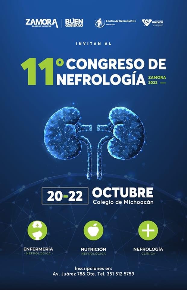 Realizarán 11º Congreso de Nefrología del 20 al 22 de octubre en COLMICH