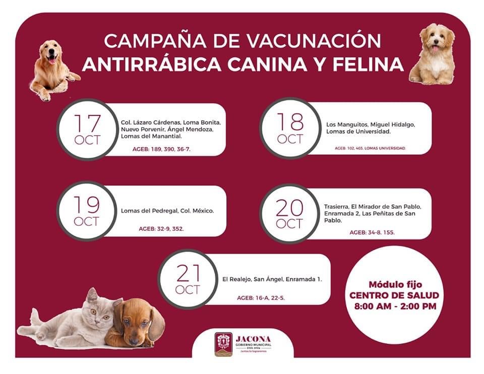 Continúa la Semana de Vacunación Antirrábica Canina y Felina