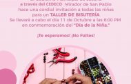 Invitan a las niñas jaconenses al taller de bisutería en CEDECO San Pablo