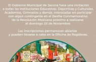 Gobierno de Jacona invita a participar en el Desfile del 20 de noviembre