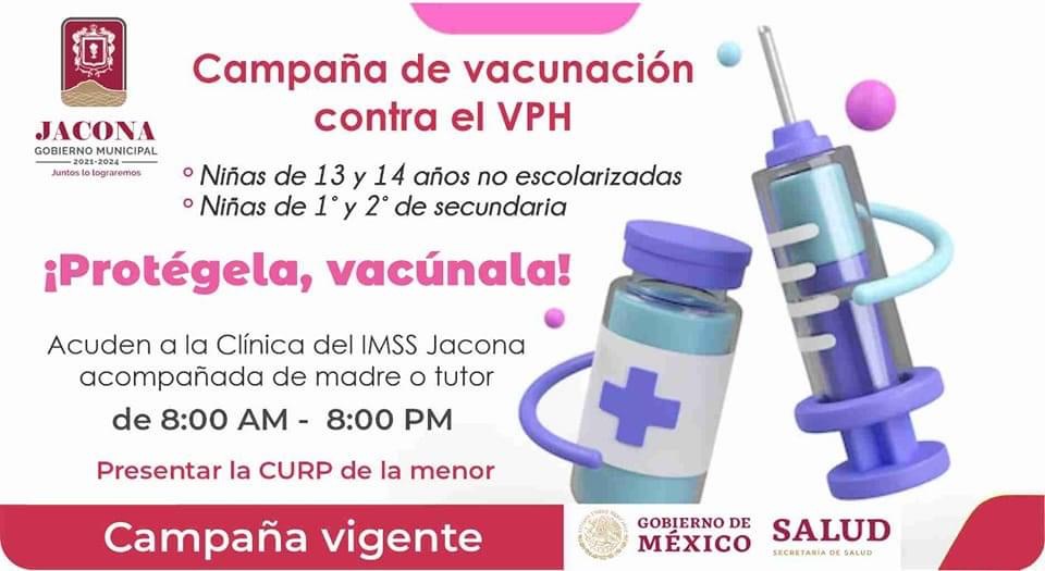 Abren jornadas de aplicación de la vacuna contra el papiloma humano para jovencitas en Jacona