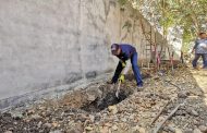 Refuerzan muro perimetral de Telesecundaria de La Rinconada