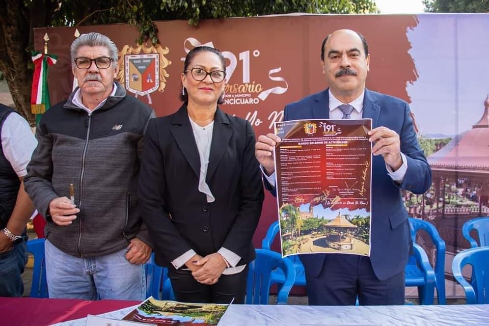 Inauguran con éxito el bando solemne de actividades sobre el 191 aniversario de elevación al municipio de Tangancícuaro