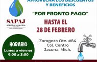 Invitan a usuarios del sistema de agua de Jacona a realizar el pago de su servicio