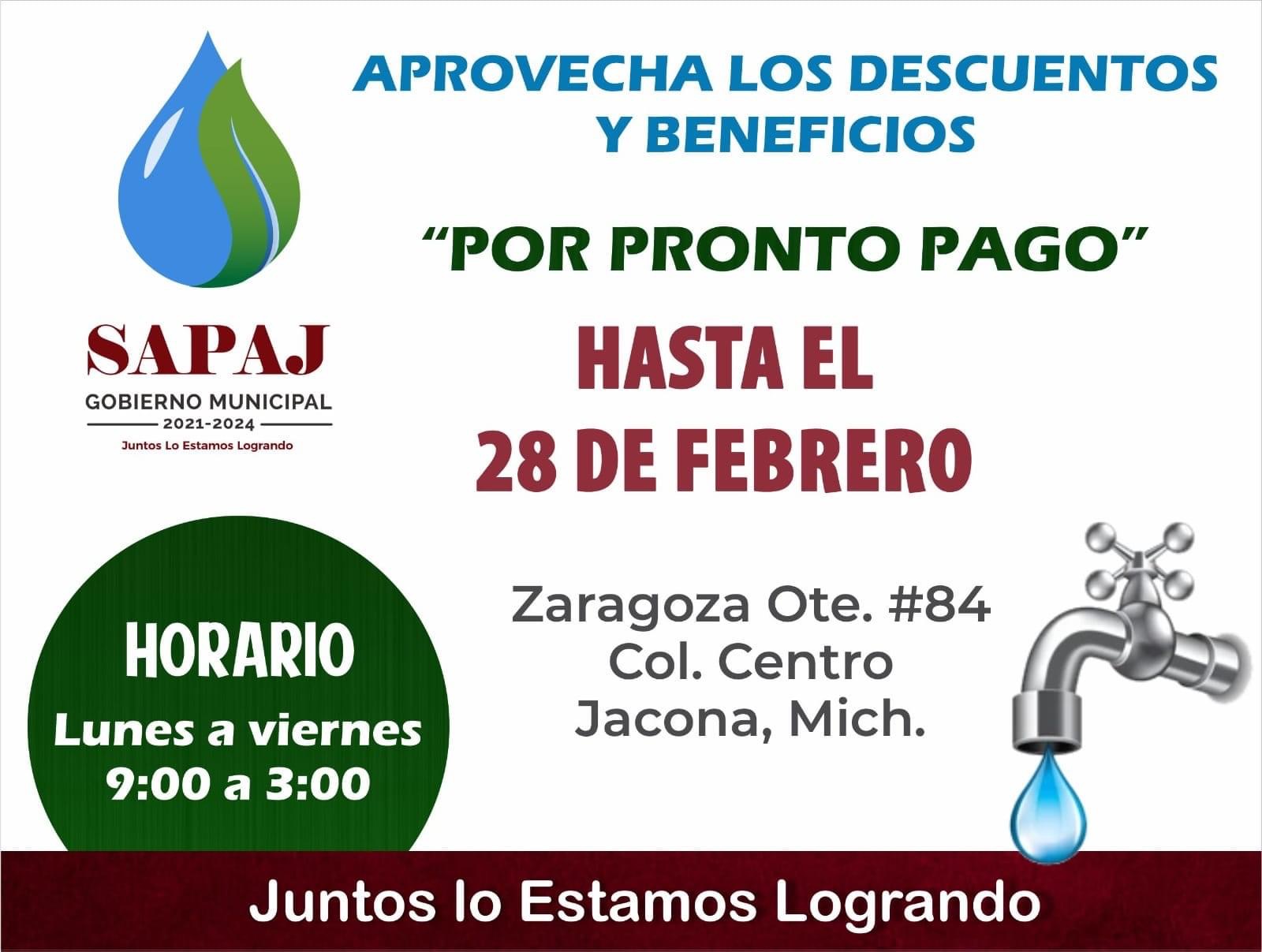 Invitan a usuarios del sistema de agua de Jacona a realizar el pago de su servicio