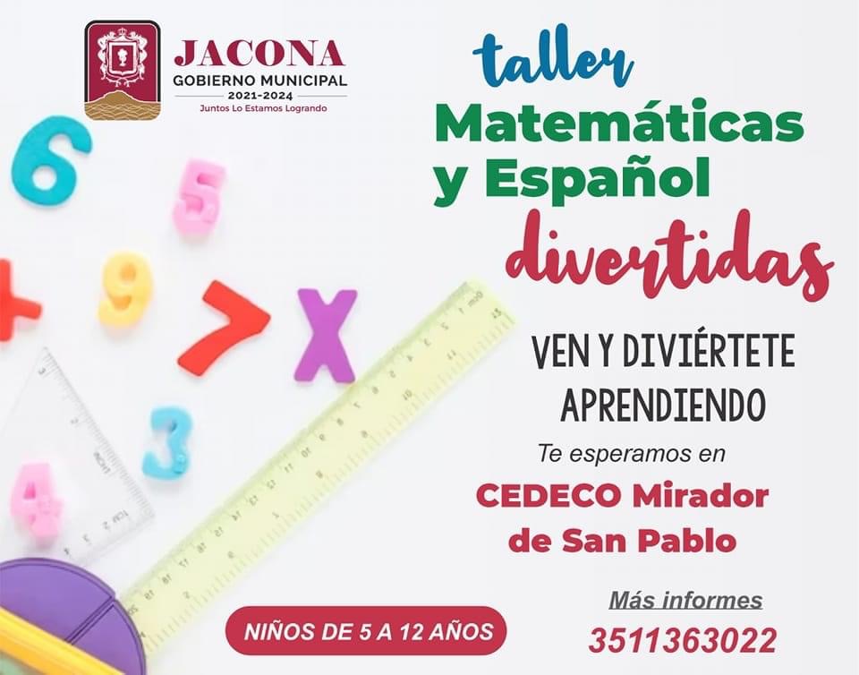 Inician taller de Matemáticas y Español en el CEDECO San Pablo