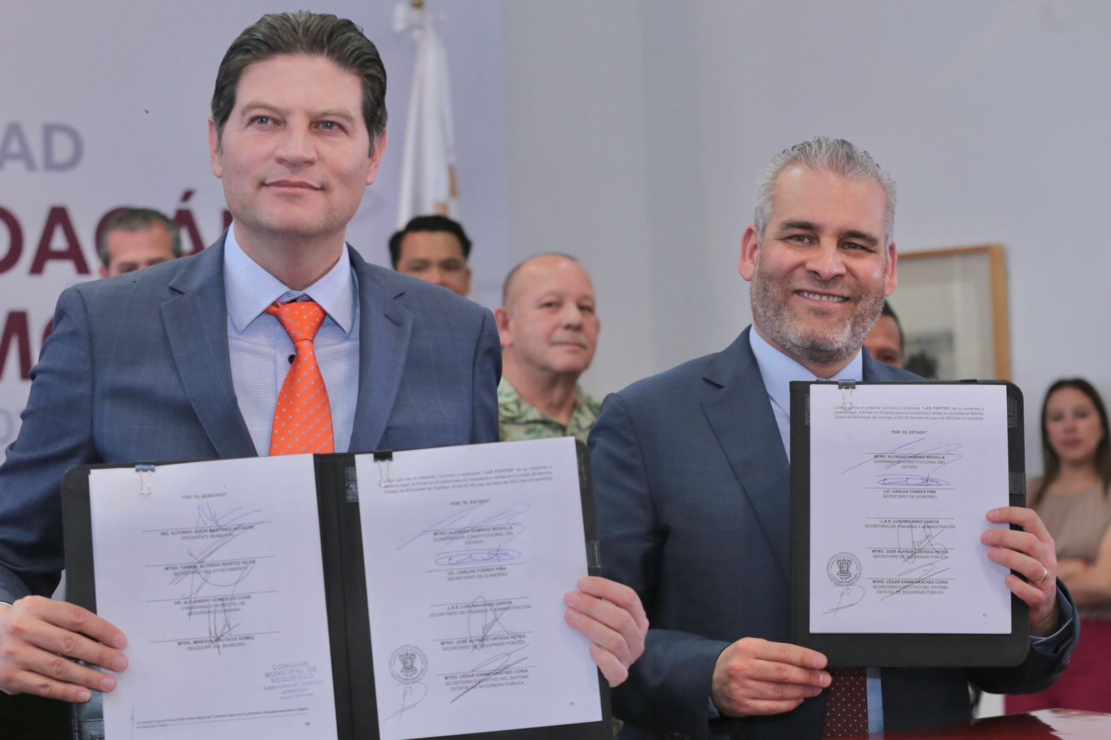 Gobiernos de Michoacán y Morelia firman convenio de coordinación en seguridad