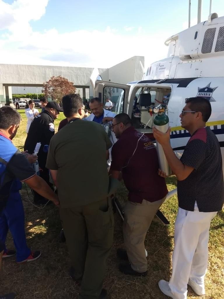 SSP realiza traslado aéreo de emergencia de Zamora a Morelia