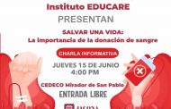 Presentan plática “Salvar una Vida: La importancia de la donación de sangre”