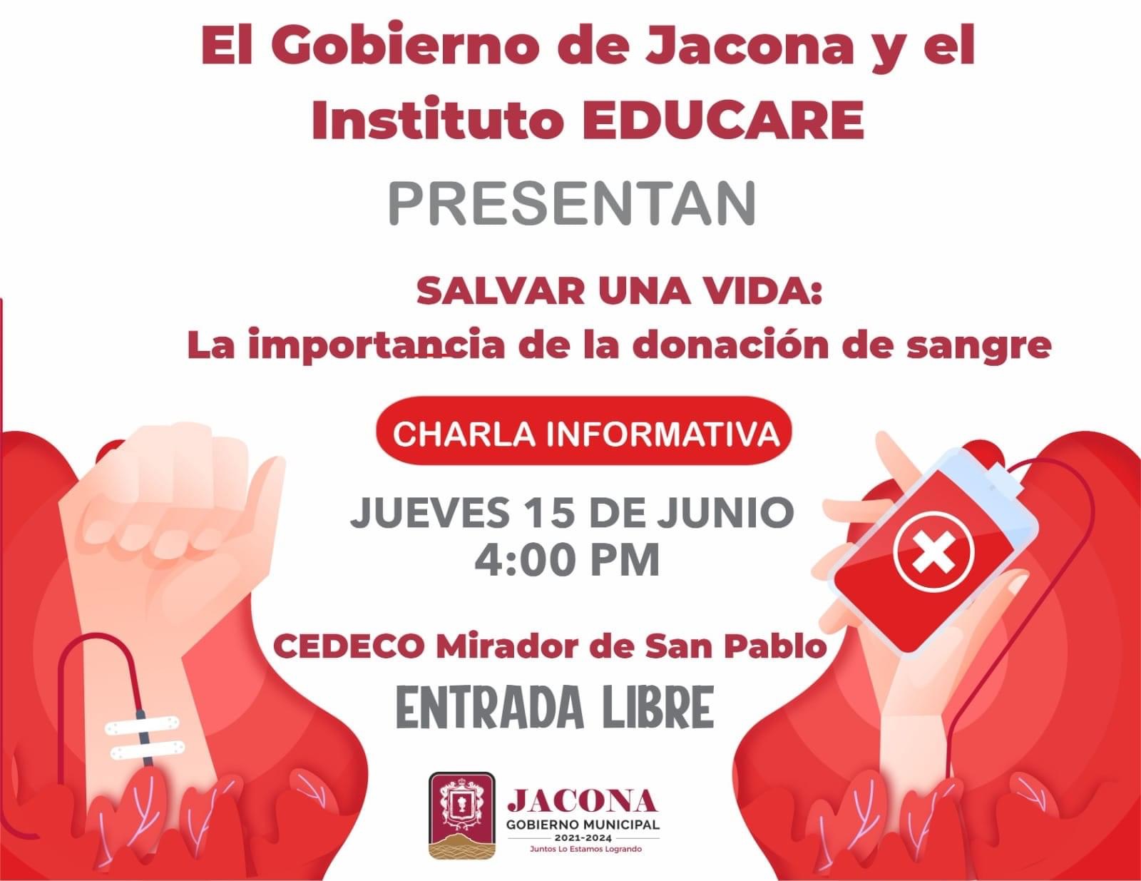 Presentan plática “Salvar una Vida: La importancia de la donación de sangre”