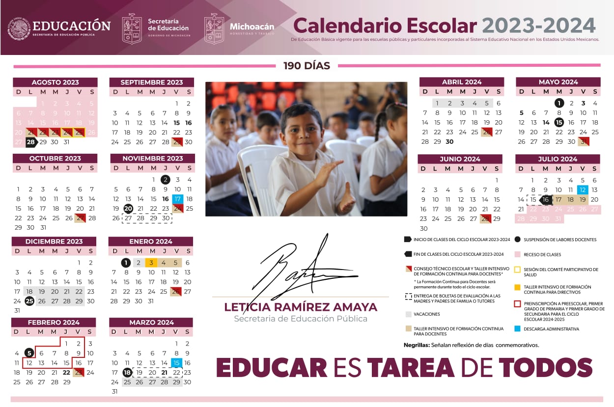 Ya hay calendario oficial para el ciclo escolar 2023-2024: SEE