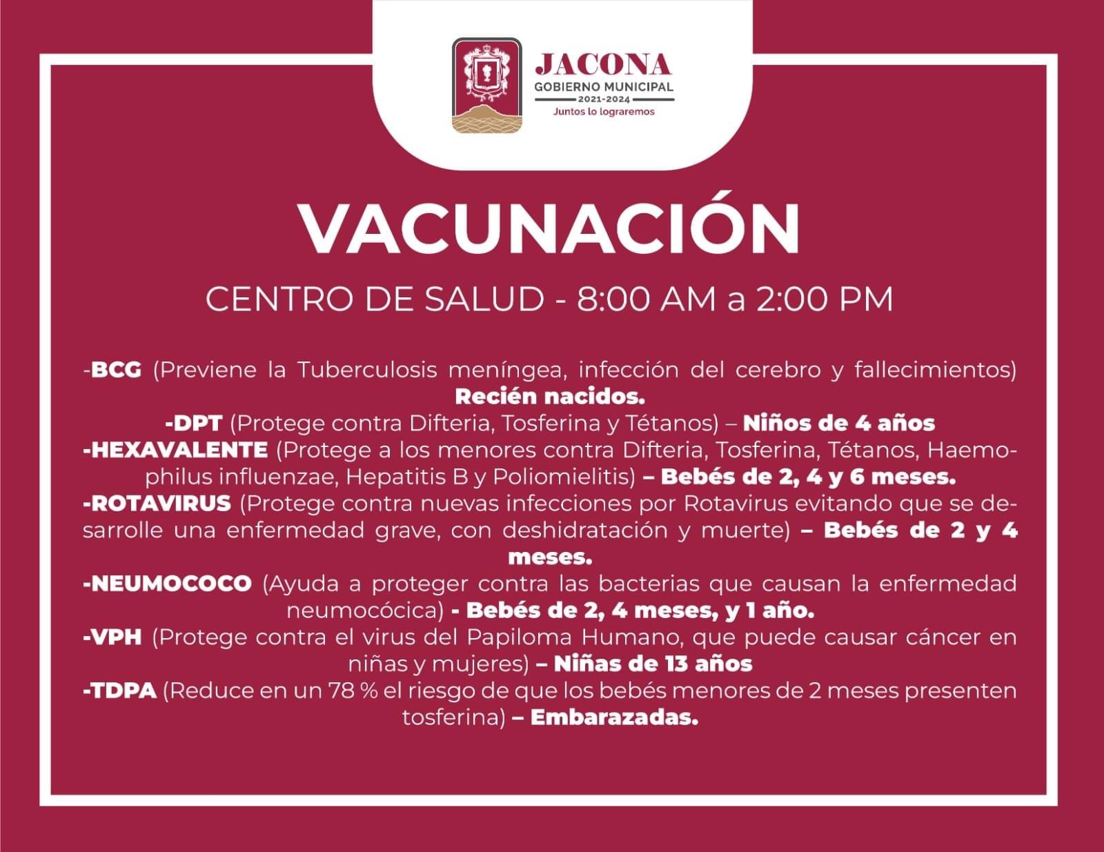 Ponen vacunas disponibles en el Centro de Salud de Jacona