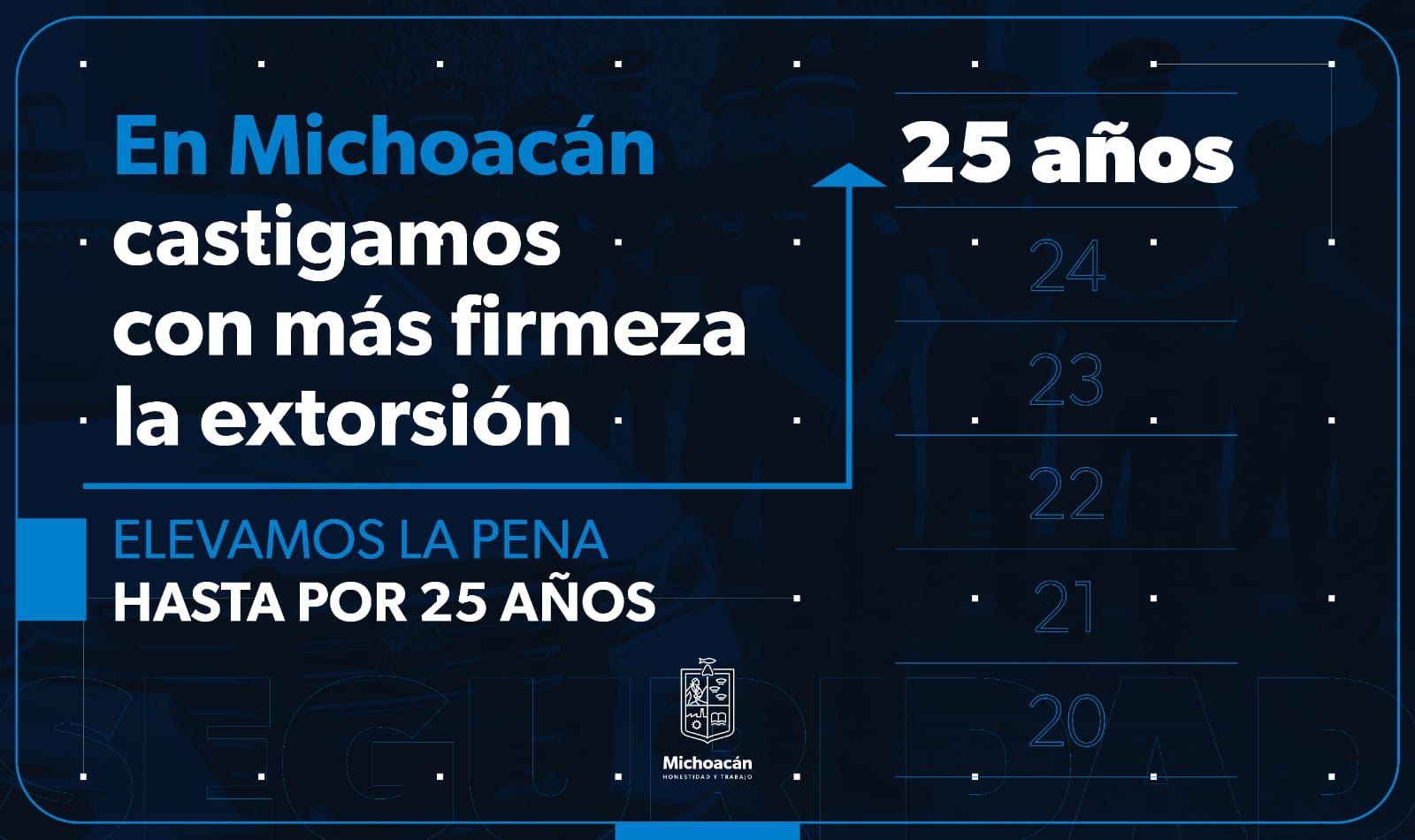 Por extorsión, hasta 25 años de prisión