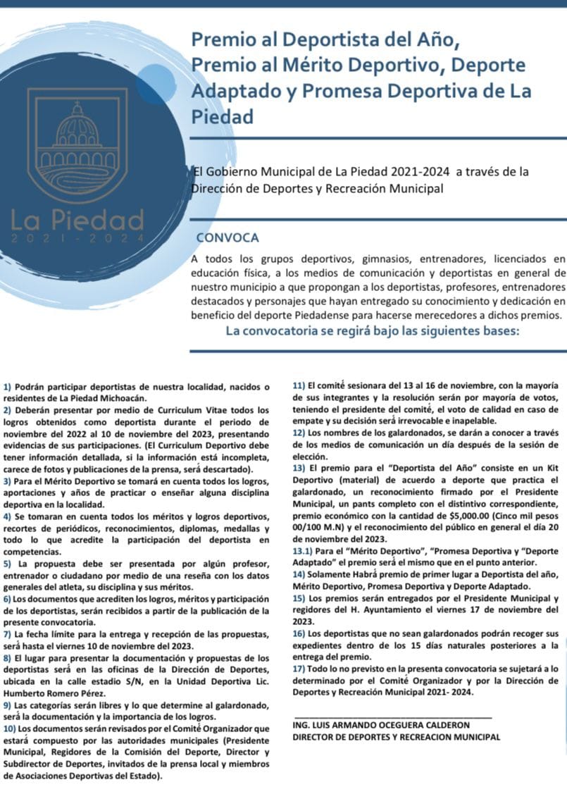 Lista la convocatoria para deportista del año