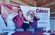 Van por candidatura de Morena a la alcaldía de Jacona César Valdovinos, Gloria Piceno y Enrique Escalera