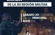 La banda de música de la XXII región militar presente en el 494 avencindamiento de La Piedad