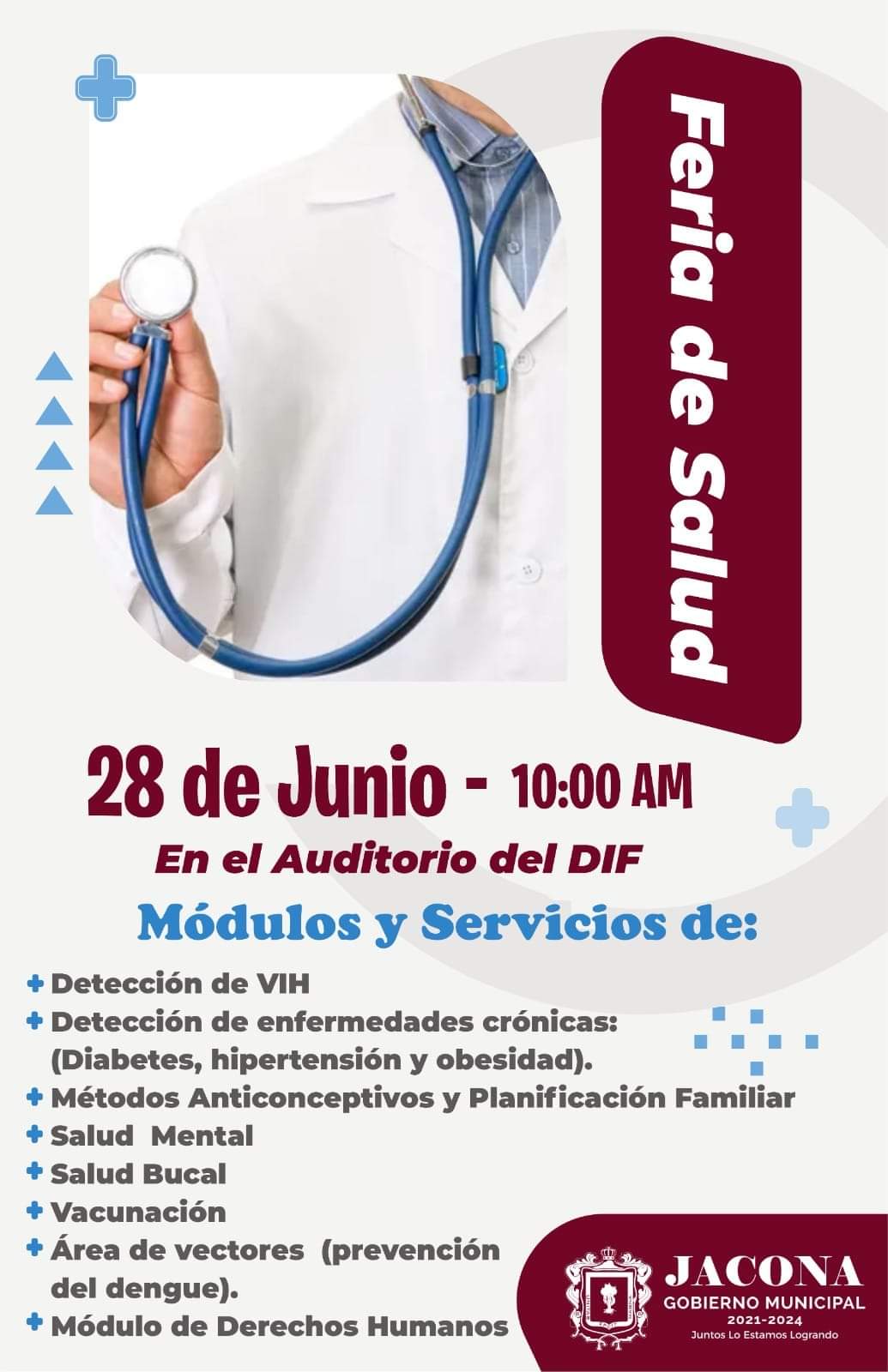 Realizarán Feria de la Salud en Jacona el próximo 28 de junio 