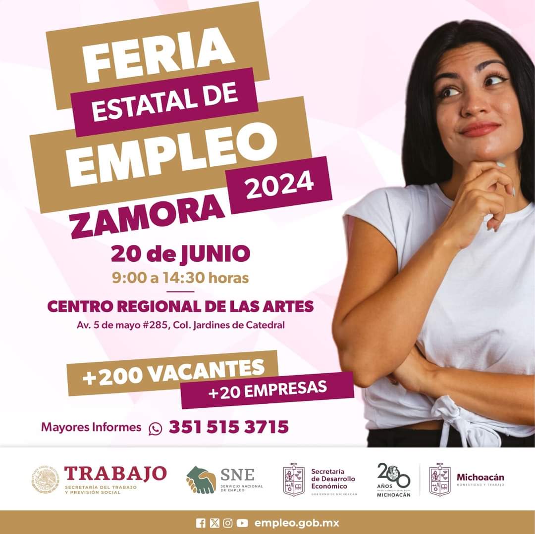 Todo listo para la siguiente Feria Estatal del Empleo a realizar próximo 20 de junio