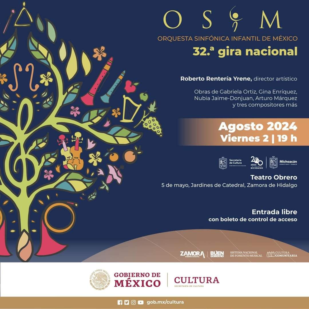 Confirman la presentación de la Orquesta Sinfónica Infantil de México en Zamora 