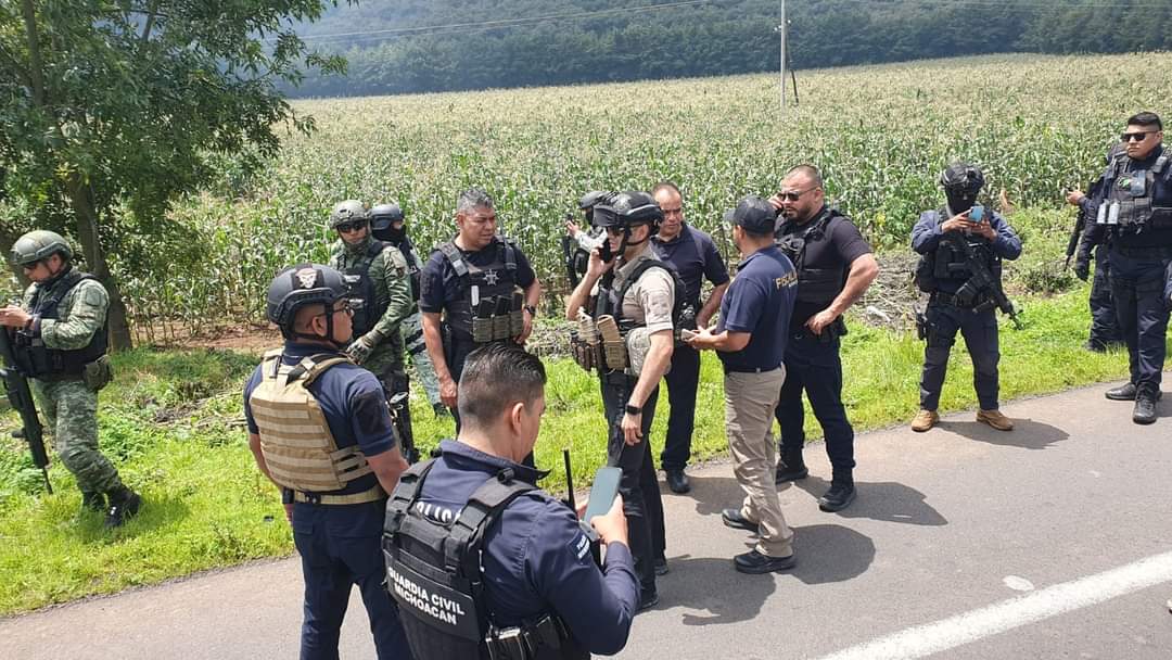 Reforzado por aire y tierra operativo interinstitucional en Tangamandapio