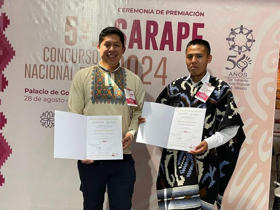 Artesanos michoacanos ganan tercer lugar y mención en el Concurso Nacional del Sarape