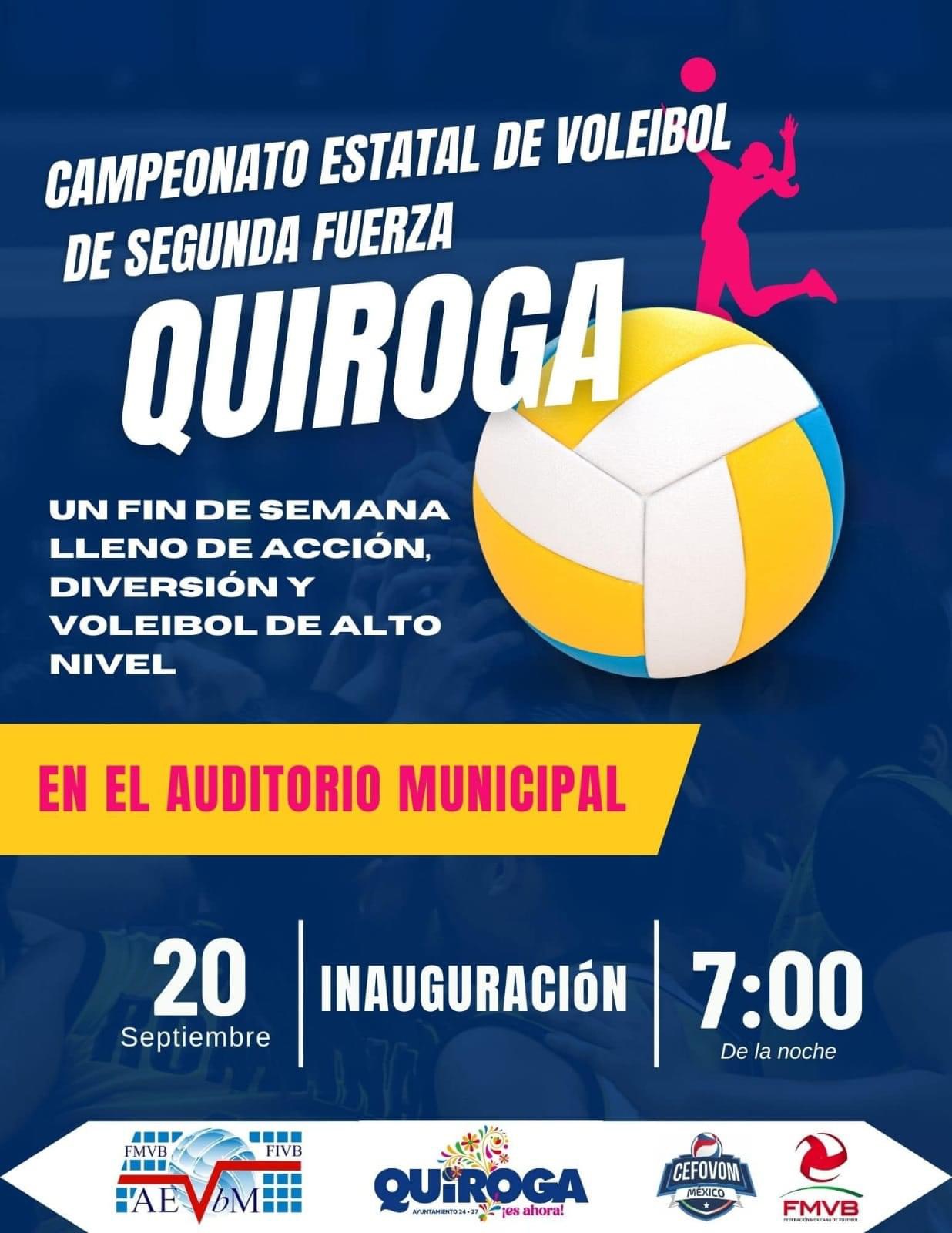 Quiroga, sede del Campeonato Estatal de Voleibol de Segunda Fuerza