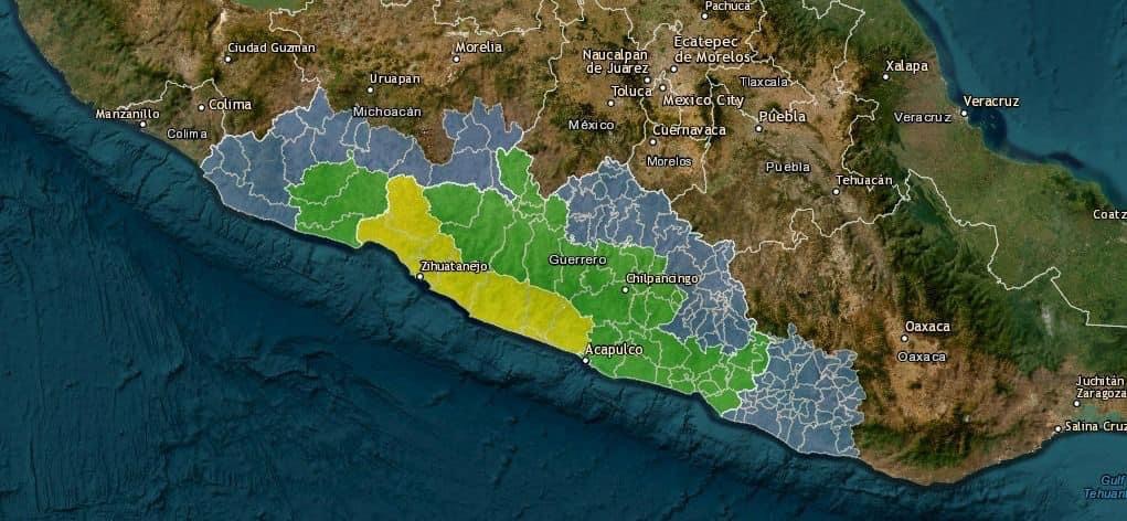 Emiten alerta preventiva para 20 municipios de Michoacán por tormenta tropical John