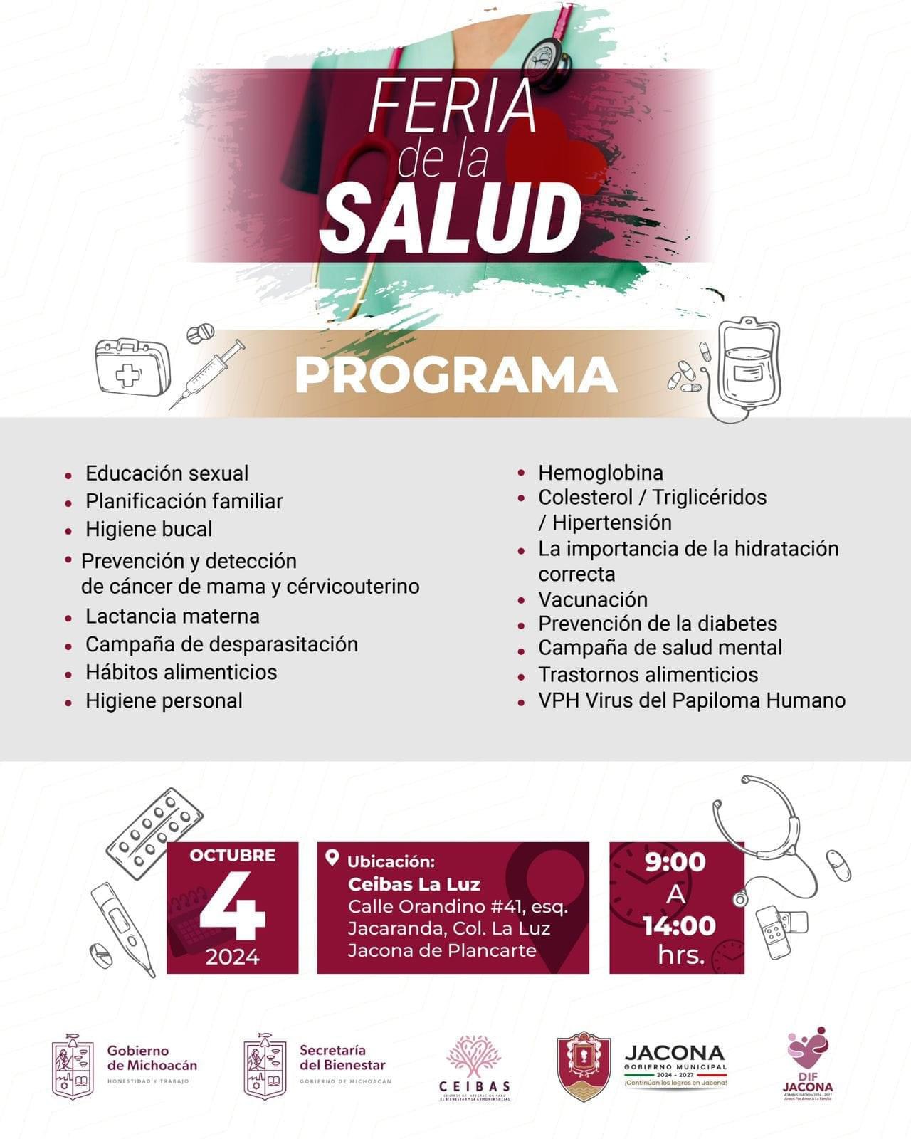 Todo listo para realizar el próximo viernes la Feria de la Salud en CEIBAS La Luz