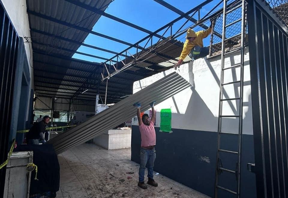 Avanzan Trabajos de Mejora en la Techumbre del Mercado Municipal El Carmen