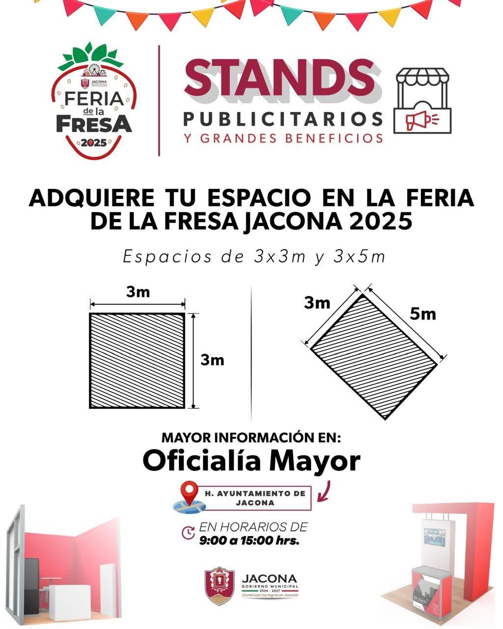 ¡Disponibles aún espacios para el área comercial de la Feria de la Fresa Jacona 2025!